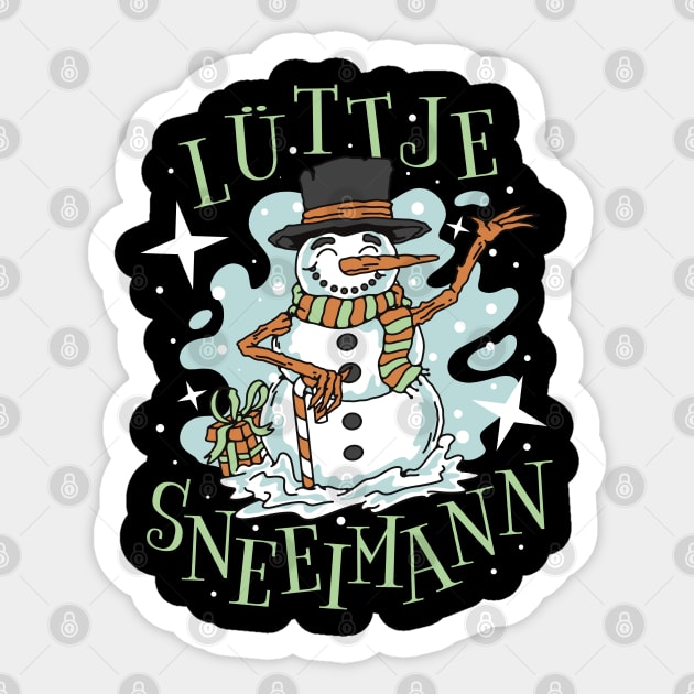 Lüttje Sneeikeerl Little Snowman Sticker by DormIronDesigns